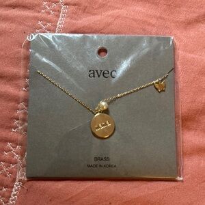 MAMA BRASS- Delicate Necklace with Circular and Butterfly Pendants